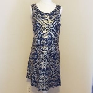 June & Ivy Black and Gold Sequin Cocktail Dress